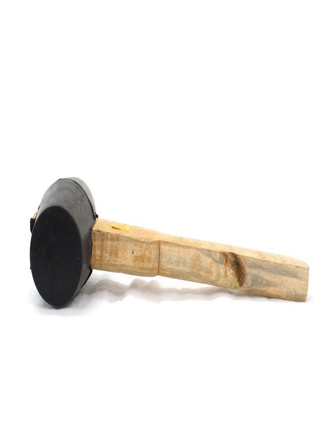 LOVELY® 2 Inch Diameter Rubber Mallet Hammer With Wooden Handle For Soft Impact And No Damage - Image 4